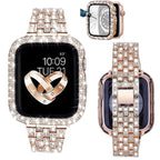Apple Watch bracelet with gold diamond case