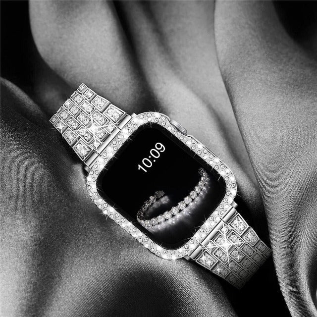 Apple Watch bracelet with diamond case