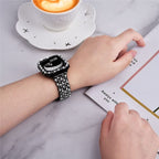 Apple Watch bracelet with black diamond case