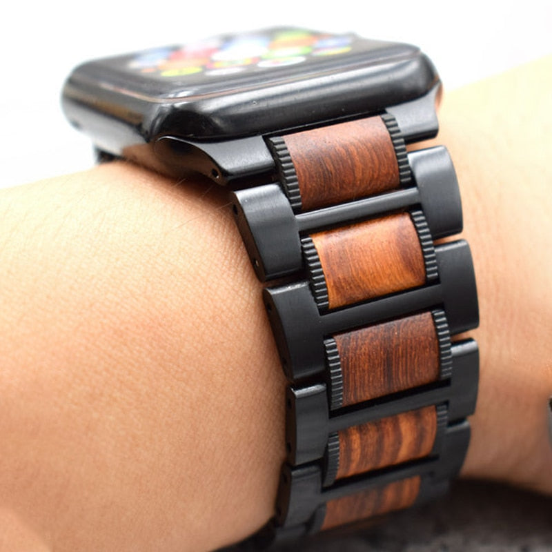 Apple Watch Wood Bracelet brown and black