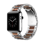 Apple Watch Wood Bracelet silver and brown 