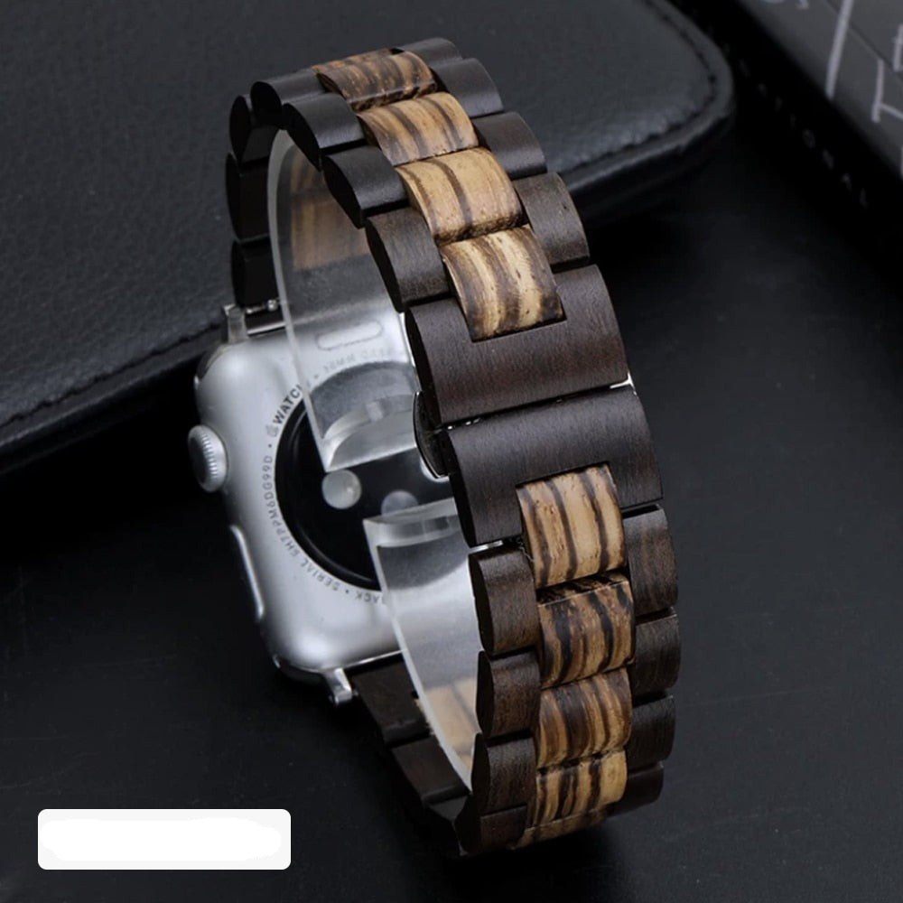 Apple Watch Wood Bracelet light brown and black