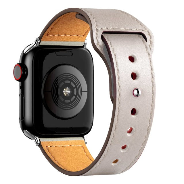 Apple Watch Leather Strap in off-white