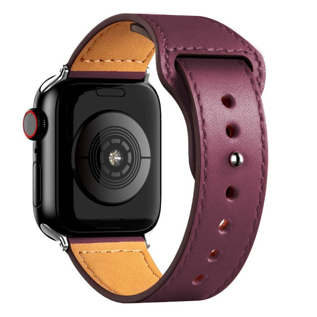 Apple Watch Leather Strap in burgundy