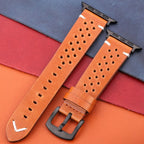 Apple Watch Strap in Genuine Leather light brown and black