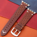 Apple Watch Strap in Genuine Leather brown and silver