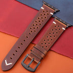 Apple Watch Strap in Genuine Leather brown and black