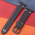 Apple Watch Strap in Genuine Leather black and black