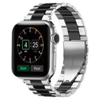 Silver and black Metal Apple Watch band