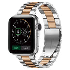 Silver and rose gold Metal Apple Watch band