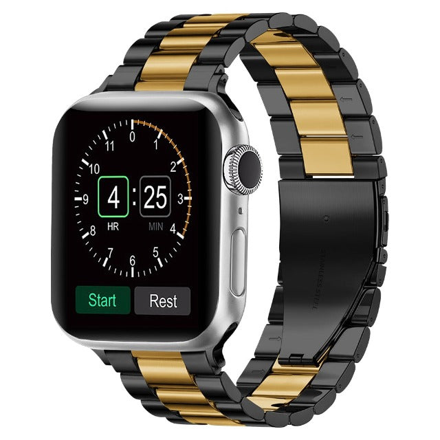 Black and gold Metal Apple Watch band