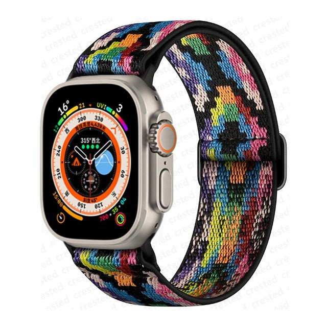 Apple Watch Band in Rainbow Woven Nylon