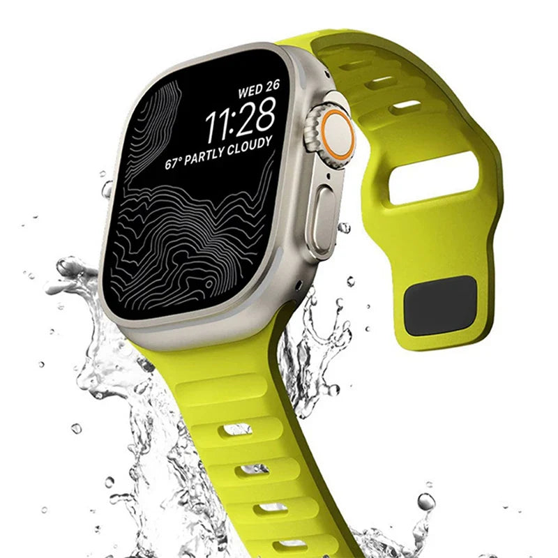 Yellow Surgical Silicone Apple Watch Band
