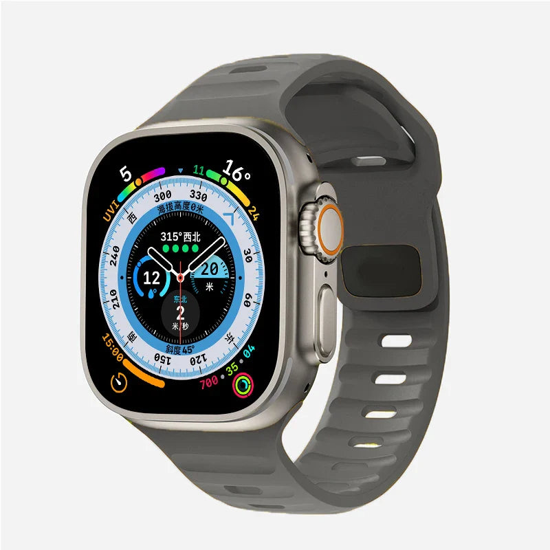 Gray Surgical Silicone Apple Watch Band