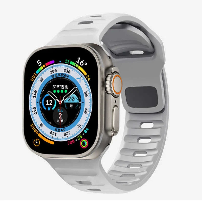 Gray Surgical Silicone Apple Watch Band