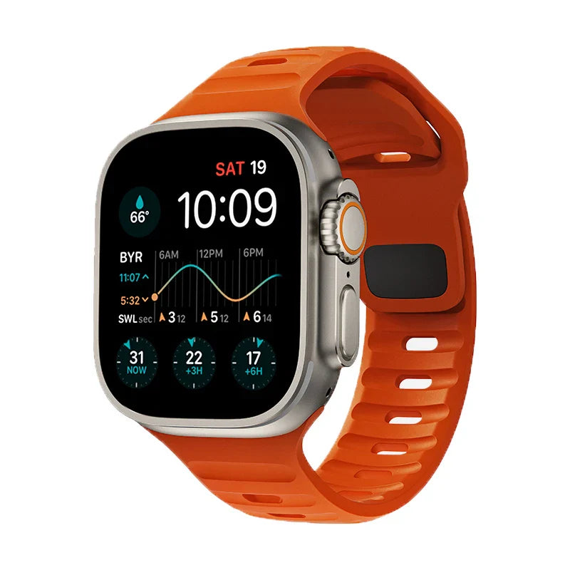 Orange Surgical Silicone Apple Watch Band