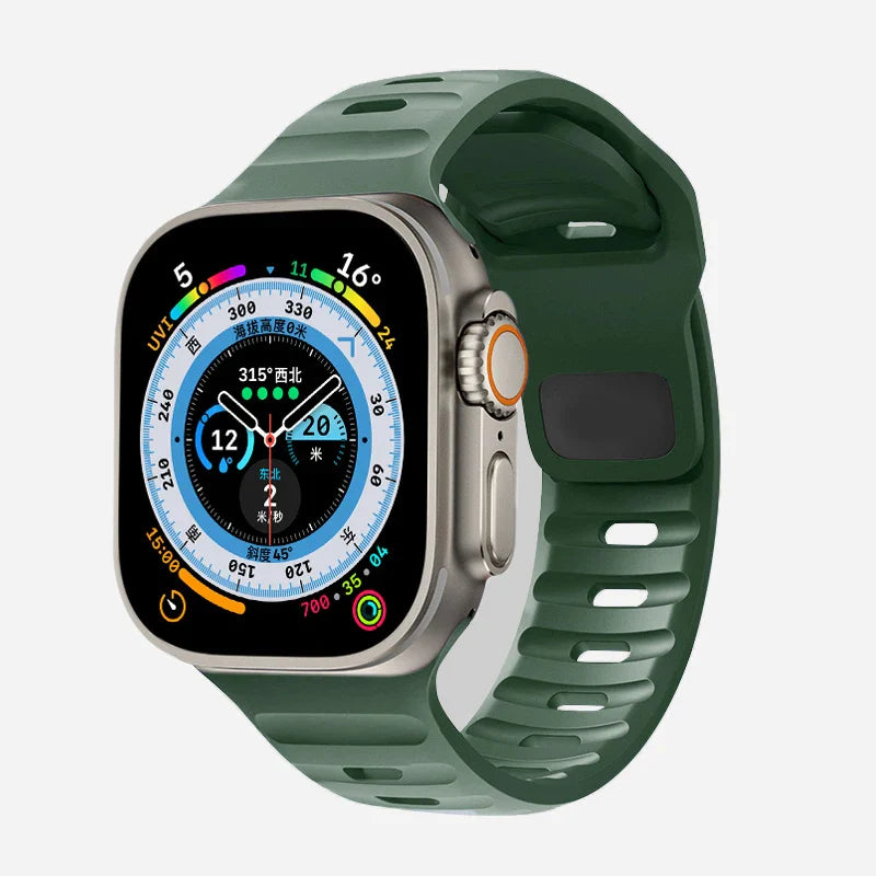 Green Surgical Silicone Apple Watch Band