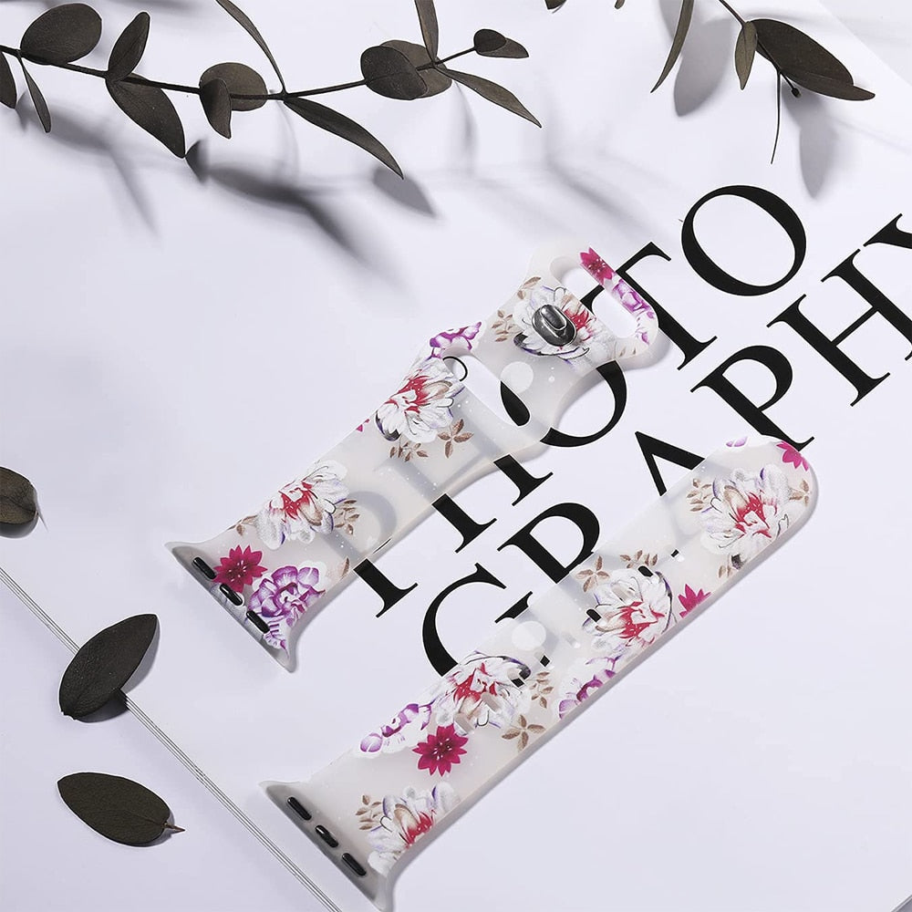 Women's Apple Watch Bracelet with Floral Print