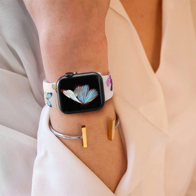 Women's Apple Watch Bracelet with Floral Print