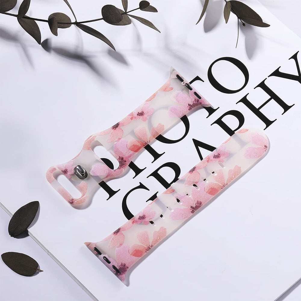 Women's Apple Watch Bracelet with Floral Print