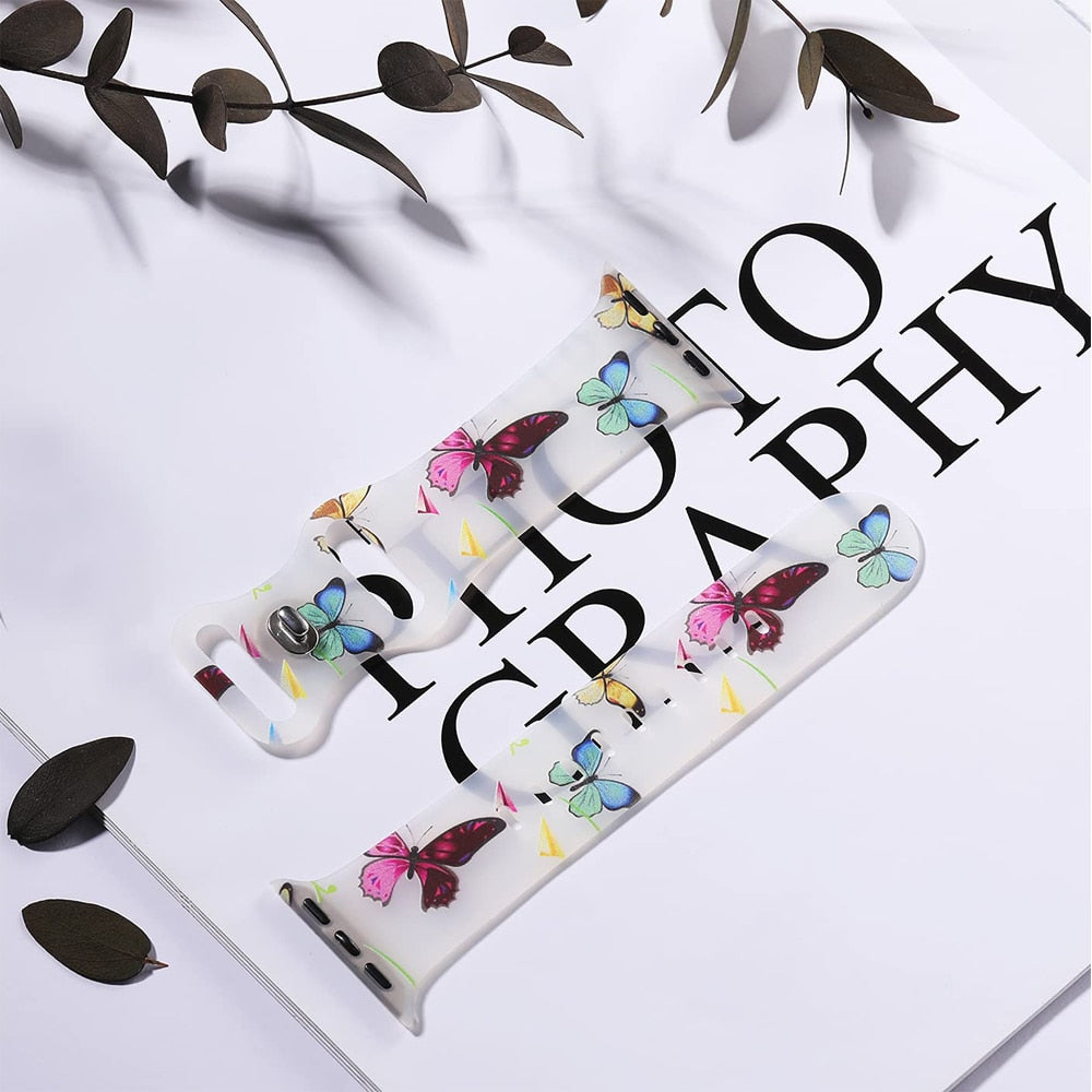Women's Apple Watch Bracelet with Floral Print