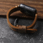 Men's Apple Watch Strap in Genuine Black Leather