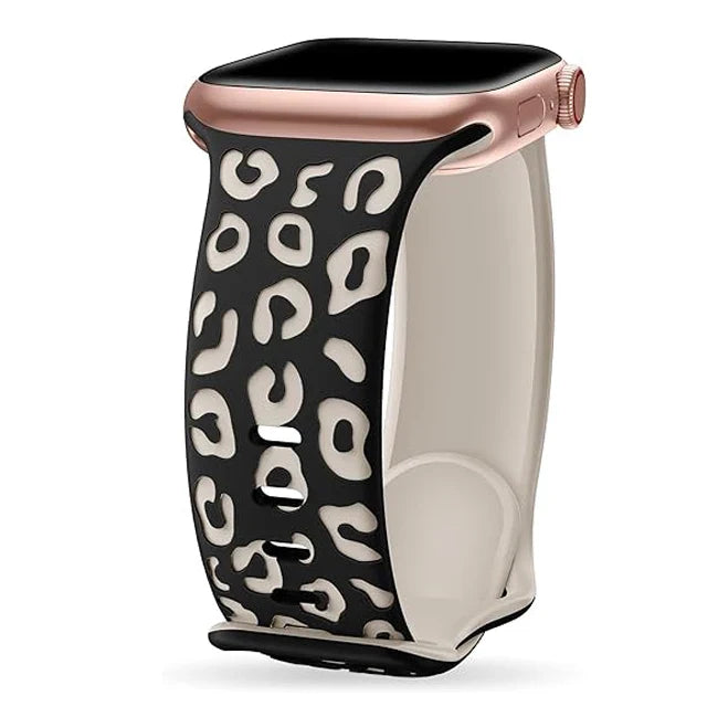 Black Beige Leopard Apple Watch Band