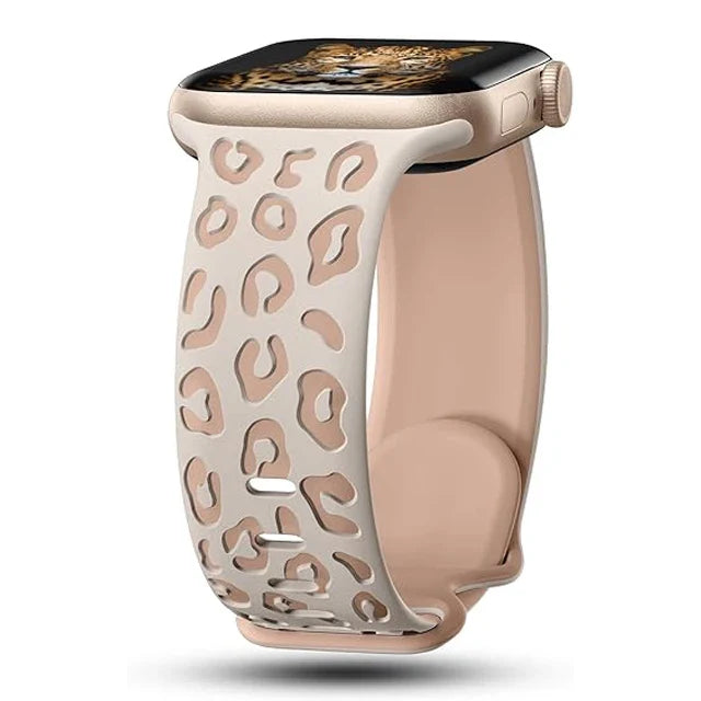 Light Pink Leopard Apple Watch Band