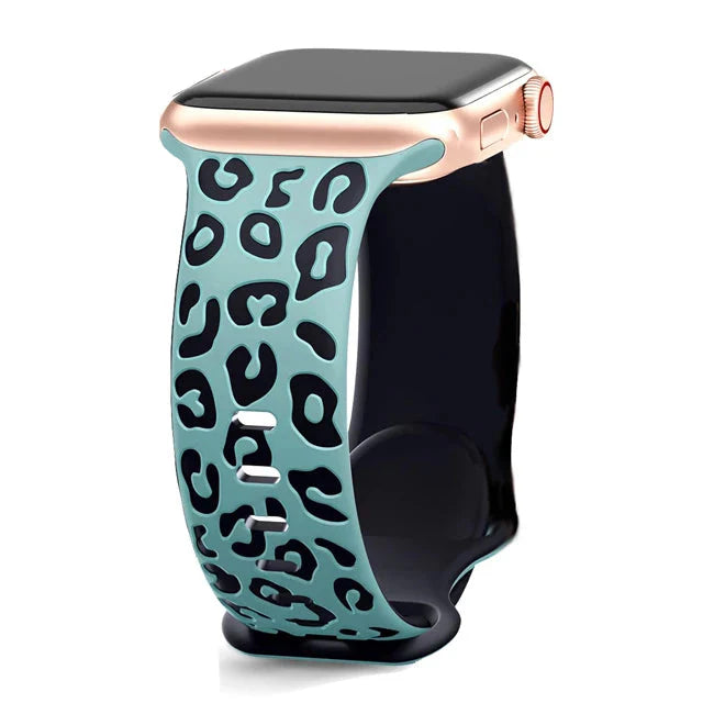 Cyan Leopard Apple Watch Band