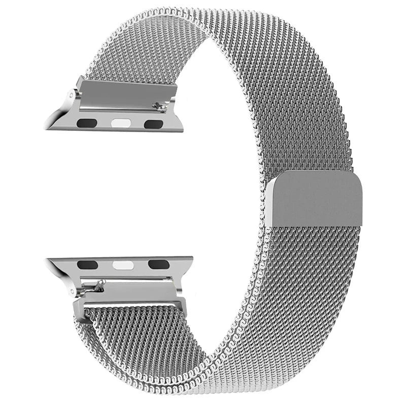 Silver Magnetic Steel Apple Watch Band