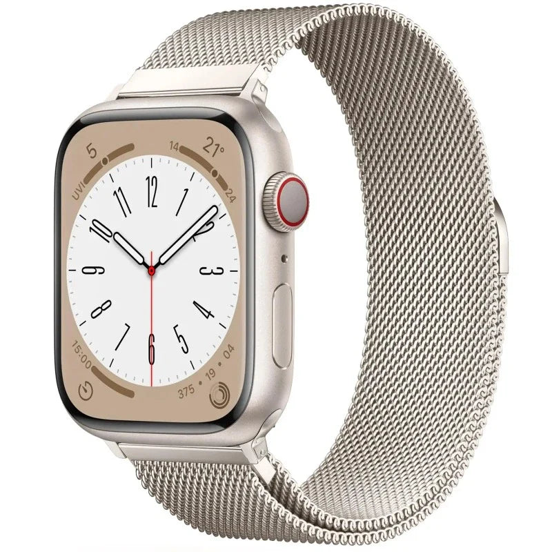 Beige Magnetic Steel Apple Watch Band