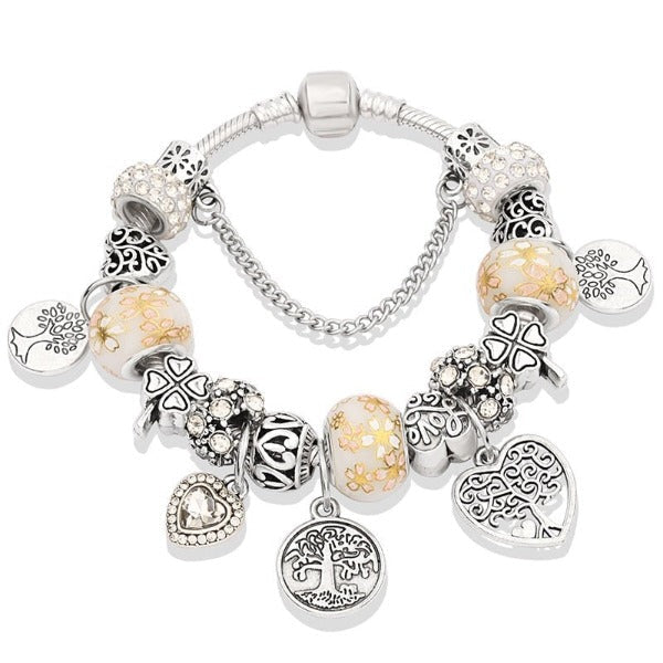 Tree of Life Bracelet Sterling Silver for Women White