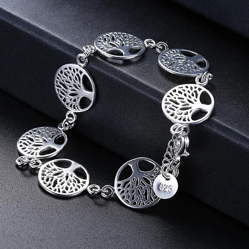 Tree of Life Bracelet Women's Sterling Silver ID Bracelet