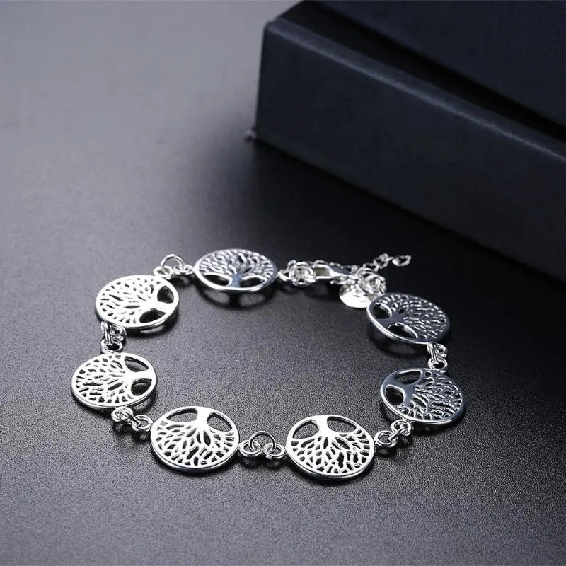 Tree of Life Bracelet Women's Sterling Silver ID Bracelet