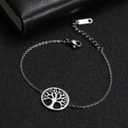 Fine Silver Women’s Tree of Life Curb Bracelet