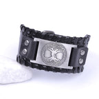 Men's Tree of Life Bracelet in Black and Silver