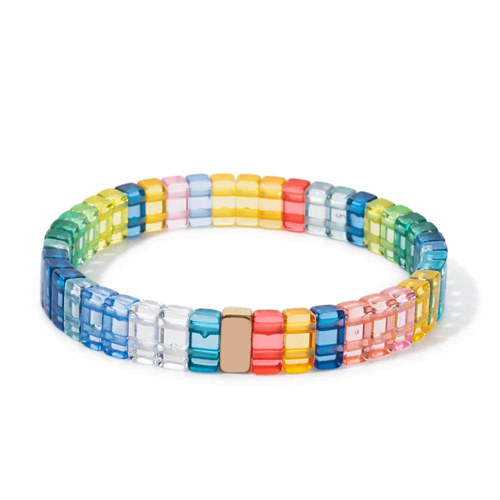 Pink rainbow bracelet