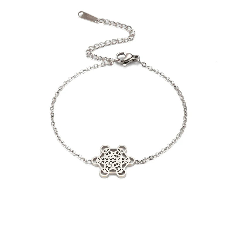 Women's Metatron's Cube Silver Bracelet