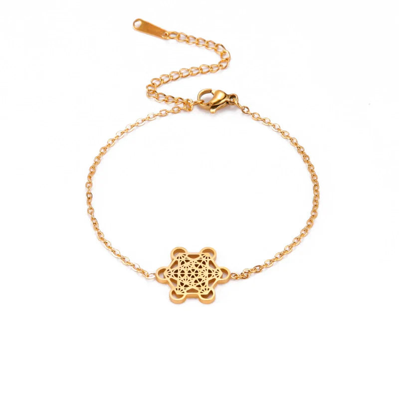 Women's Metatron's Cube Gold Bracelet