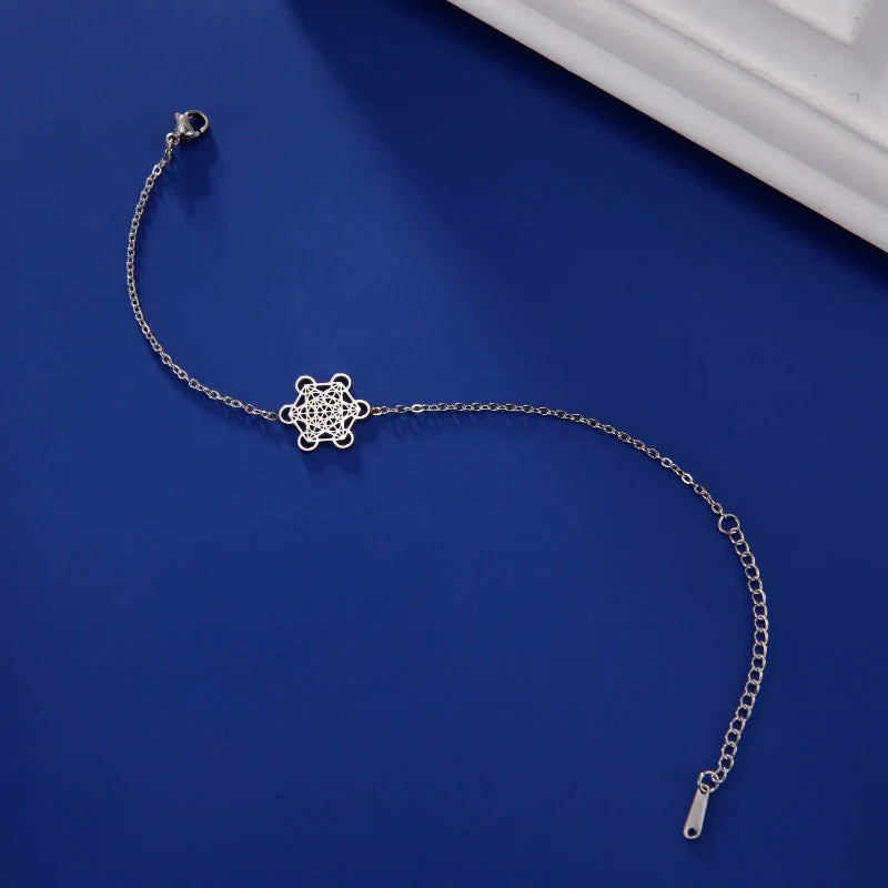 Women's Metatron's Cube Silver Bracelet