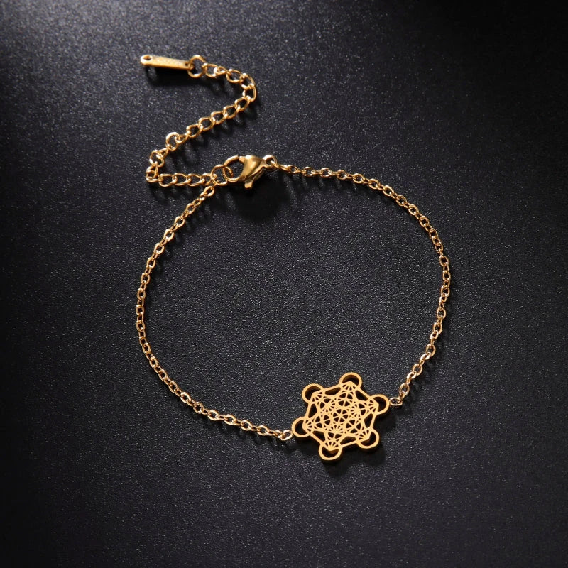 Women's Metatron's Cube Gold Bracelet