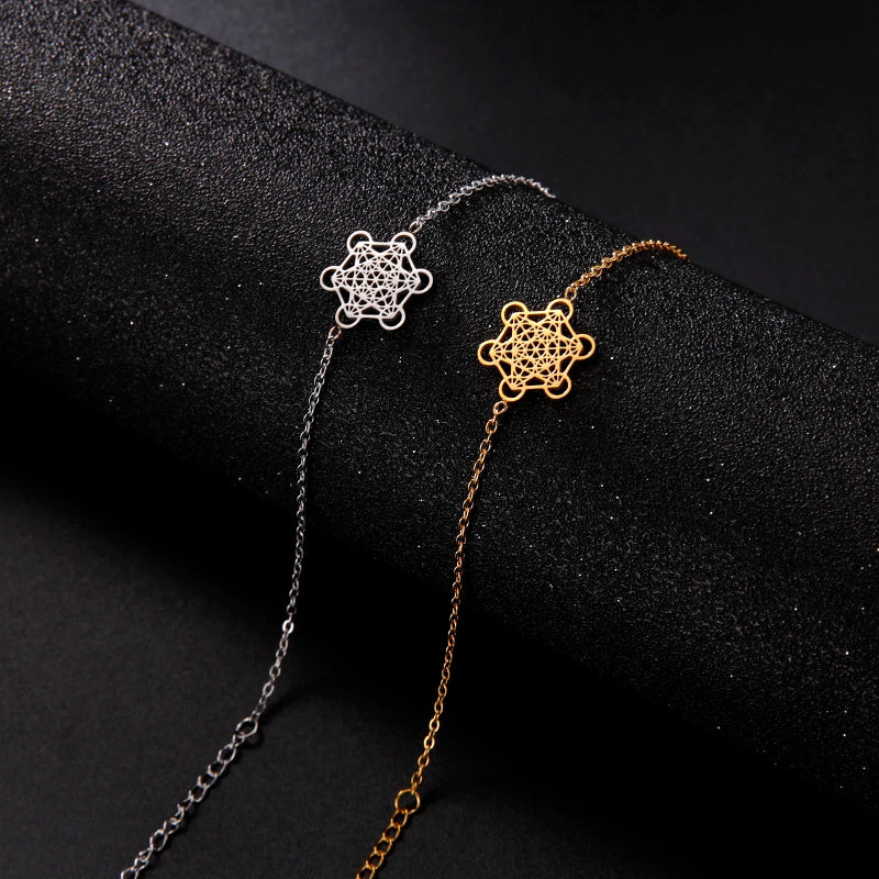 Women's Metatron's Cube Silver Bracelet