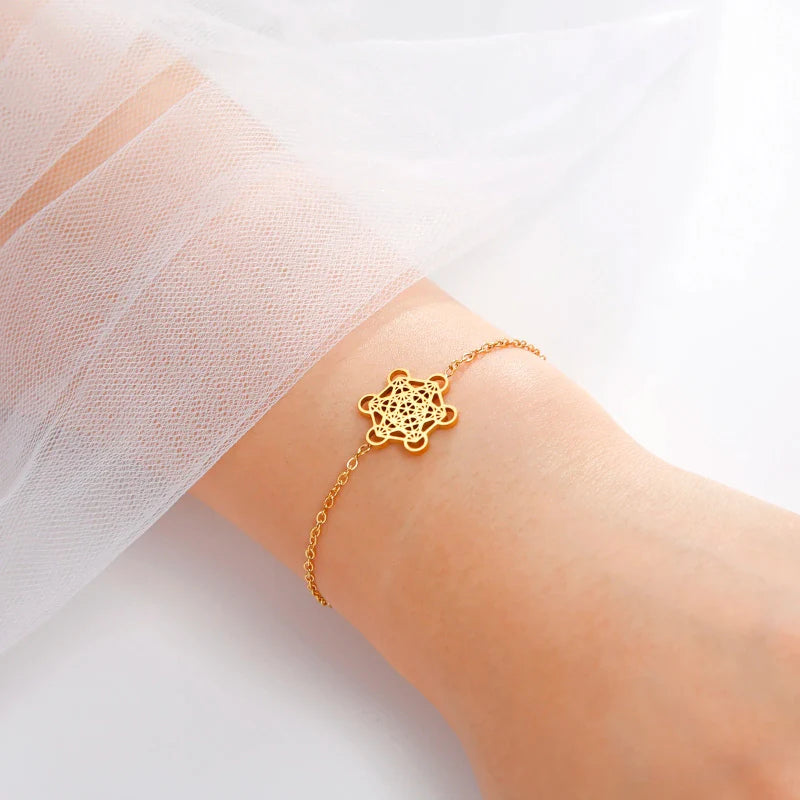 Women's Metatron's Cube Gold Bracelet