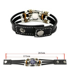 Metatron Archangel Leather Curb Bracelet