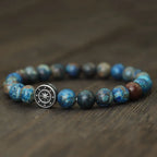Bracelet with Compass Wind Rose in Natural Stones phoenix