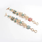 Bracelet with red-colored shells