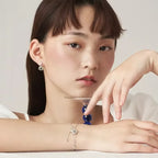 Moonstone Crystal and Zircon Stars Bracelet