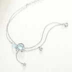 Moonstone Crystal and Zircon Stars Bracelet