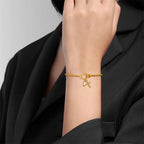 Bracelet with cross and birthstone