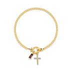 Bracelet with cross and birthstone